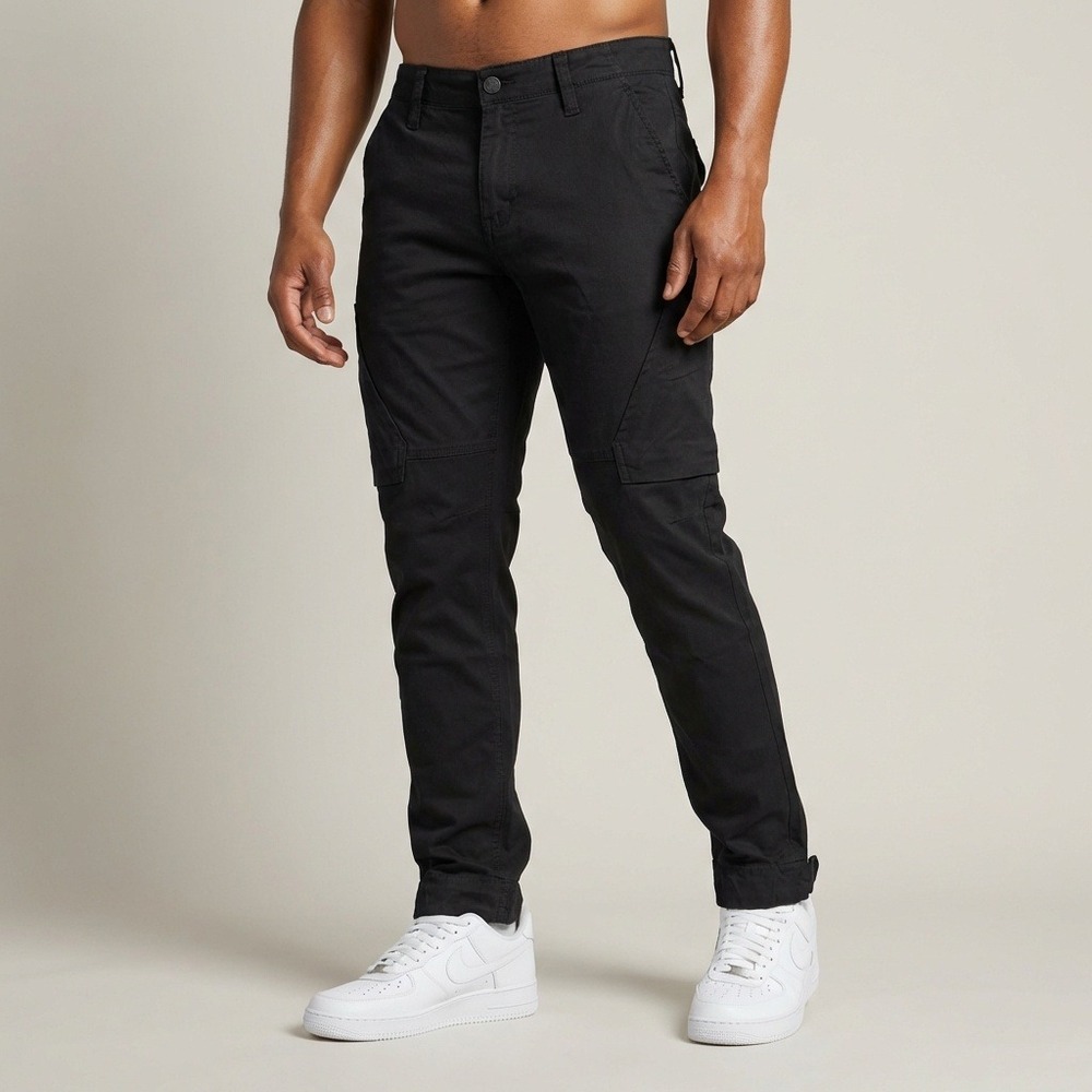 DU/ER Mens Live Free Adventure Pant Black Slim Cargo Tapered‎ T2X18 28x30